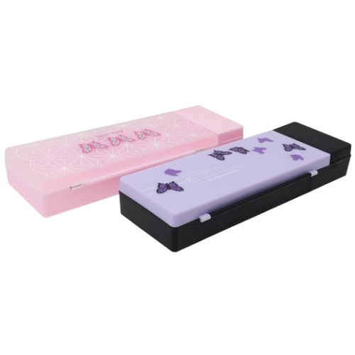 和柄びより プラペンケース 筆箱 チョウ ピンク 小学生 中学生 高校生 女の子 グッズ