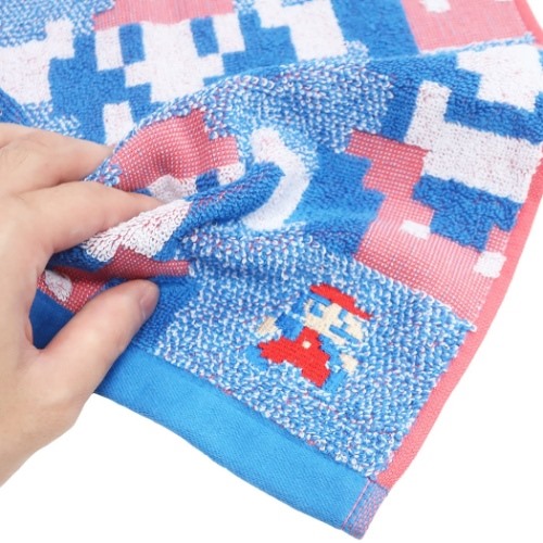 スーパーマリオ フェイスタオル ジャガード ロングタオル エンドパターン キャラクター グッズ メール便可