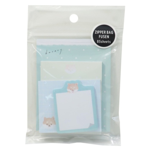 付箋 ジッパーバッグ ふせん シバイヌ おしゃれ グッズ メール便可