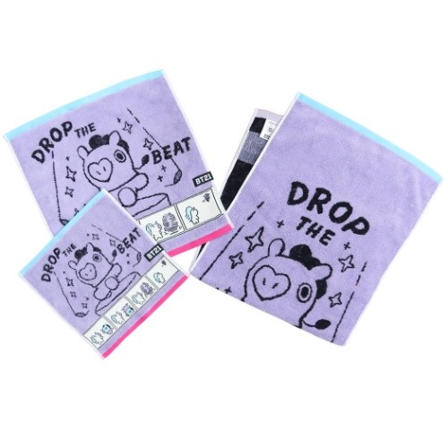 BT21 フェイスタオル 制菌 ジャガード ロングタオル コミックタッチ MANG LINE FRIENDS キャラクター グッズ メール便可