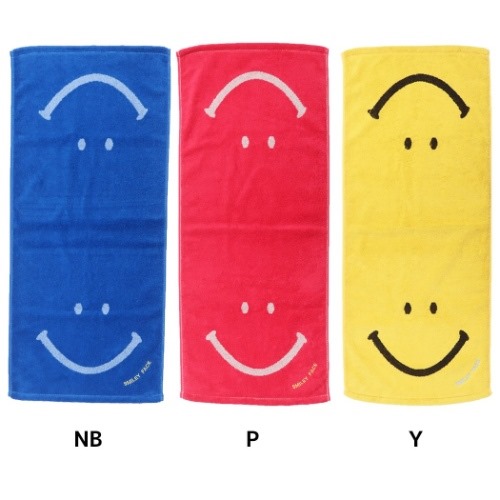 スマイリーフェイス フェイスタオル ジャガード ロングタオル ニコランド Smiley Face キャラクター グッズ メール便可