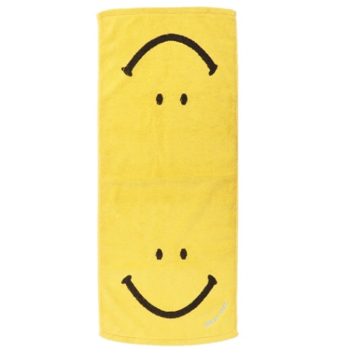 スマイリーフェイス フェイスタオル ジャガード ロングタオル ニコランド Smiley Face キャラクター グッズ メール便可