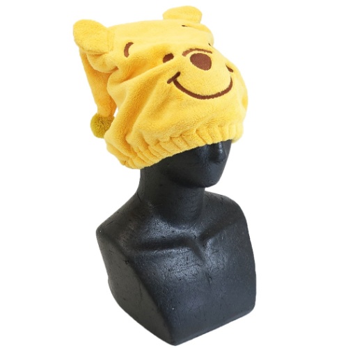 くまのプーさん キャップタオル マイクロファイバー ヘアドライタオル帽子 ファニーキャップ ディズニー キャラクター グッズ