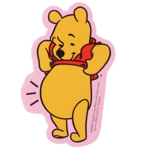 くまのプーさん ステッカー ダイカット ビニール ステッカー ピンク ディズニー キャラクター グッズ メール便可