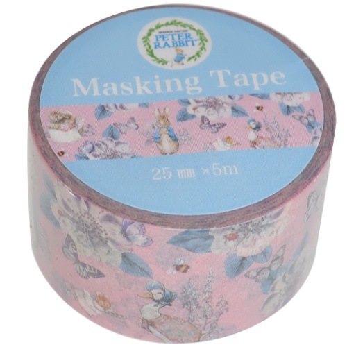 ピーターラビット マスキングテープ 25mm マステ フラワーピンク 絵本キャラクター グッズ