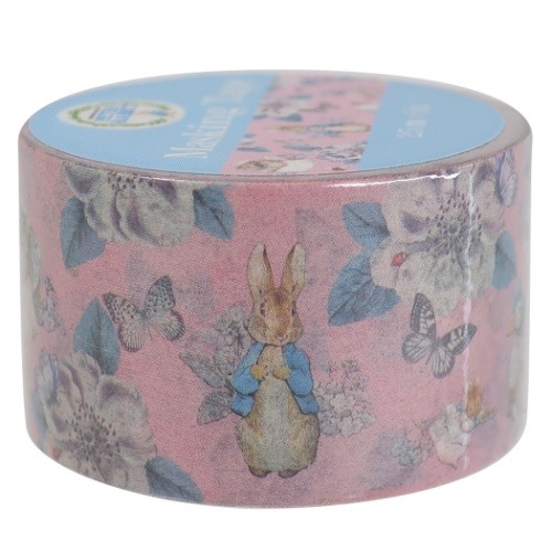 ピーターラビット マスキングテープ 25mm マステ フラワーピンク 絵本キャラクター グッズ