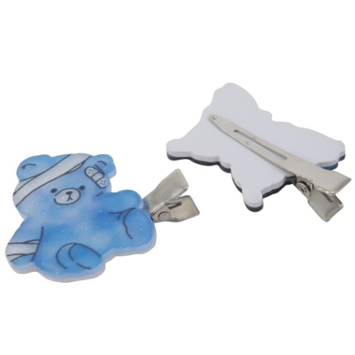 クセがつきにくい ヘアクリップ 2個セット 前髪クリップ ヤミカワ 小学生中学生高校生女の子向け グッズ メール便可