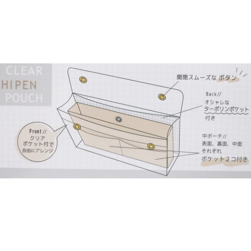 IROMEE ペンケース クリア ハイ ペンポーチ チェックシリーズ おしゃれ グッズ