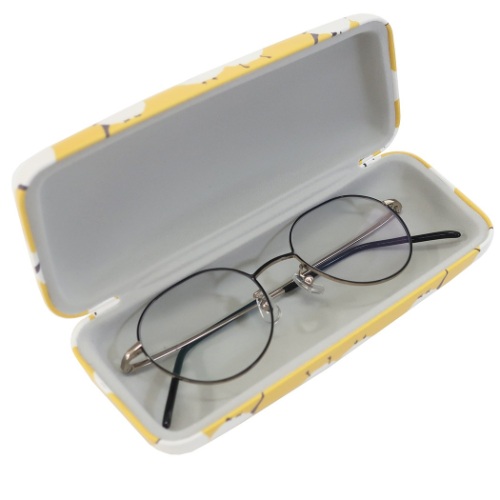 クリーナークロス付き メガネケース 眼鏡入れ シマエナガ イエロー プレゼント グッズ