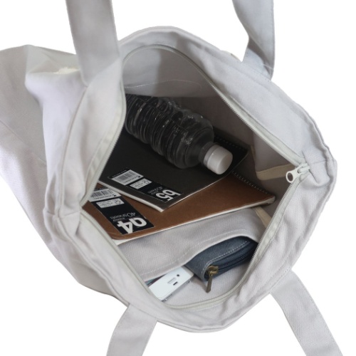 モコモカ トートバッグ 天ファスナー付 シンプル 帆布トート mocomocha プレゼント グッズ