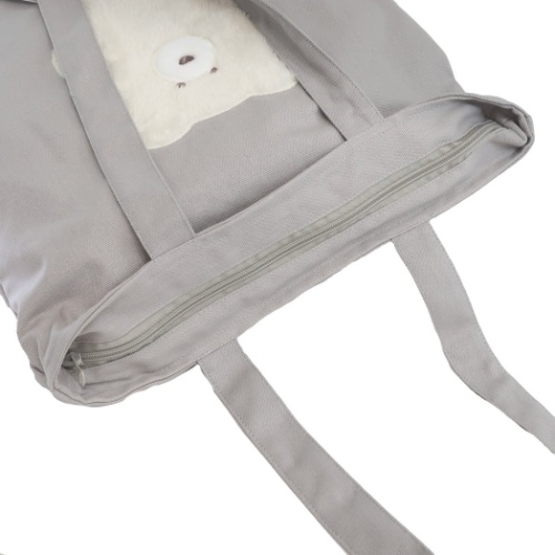 モコモカ トートバッグ 天ファスナー付 シンプル 帆布トート mocomocha プレゼント グッズ