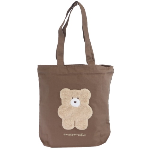 モコモカ トートバッグ 天ファスナー付 シンプル 帆布トート mocomocha プレゼント グッズ