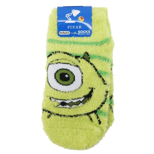モンスターズインク キッズ もこもこショートソックス 子供用 防寒 靴下 マイク ディズニー キャラクター グッズ メール便可