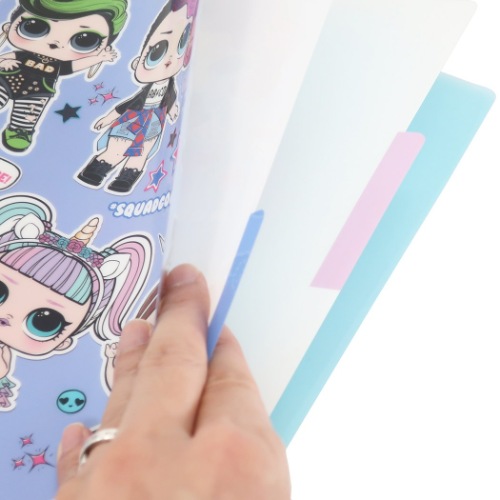 L.O.L. サプライズ 3ポケット A4 クリアファイル ファイル パープル L.O.L SURPRISE エルオーエルサプライズ キャラクター グッズ