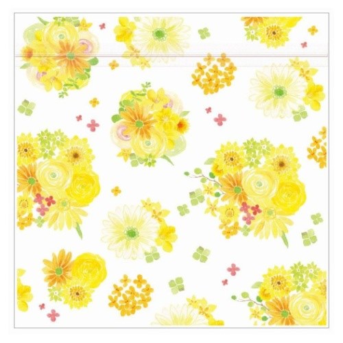 nami nami ジッパーバッグ 5枚入り 小分けビニール袋 イエローフラワー 小分け袋 グッズ メール便可