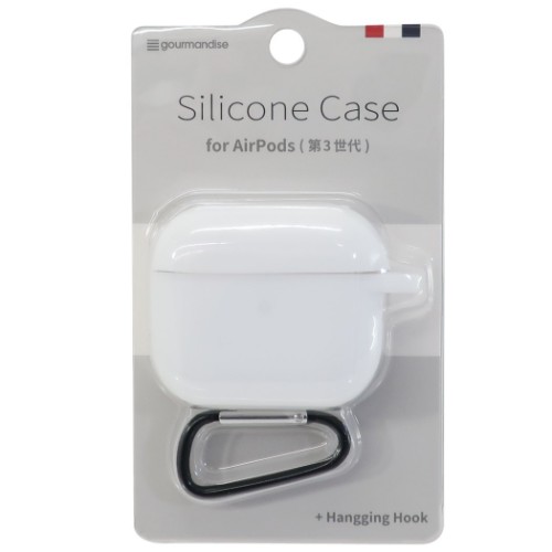 AirPodsシリコンケース カラビナ付き 新型エアーポッズケース 無地シリコン シンプル グッズ