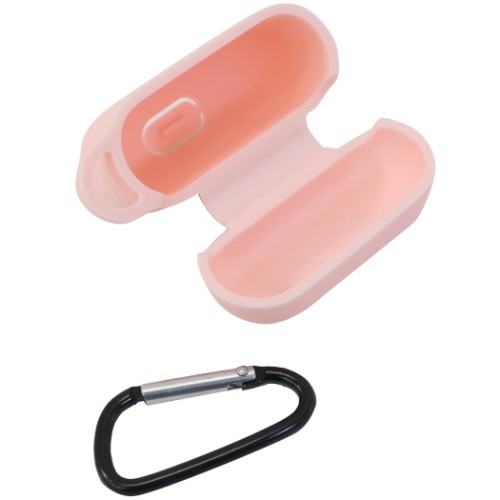 AirPodsシリコンケース カラビナ付き 新型エアーポッズケース 無地シリコン シンプル グッズ