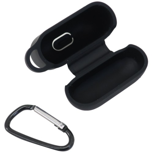 AirPodsシリコンケース カラビナ付き 新型エアーポッズケース 無地シリコン シンプル グッズ