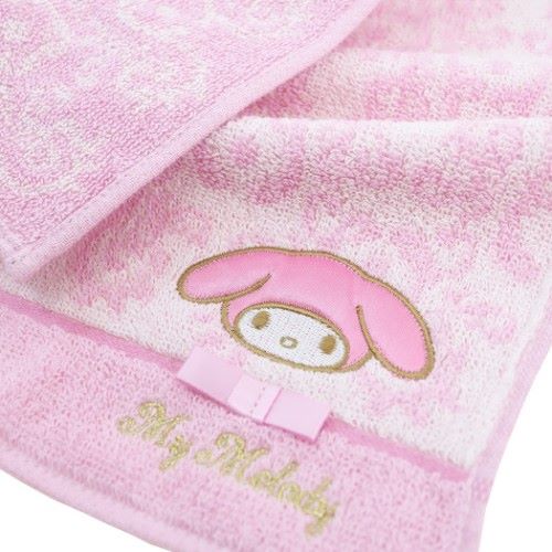 マイメロディ ミニタオル 抗菌防臭 ジャガード ハンカチタオル フルールピンク サンリオ キャラクター グッズ メール便可