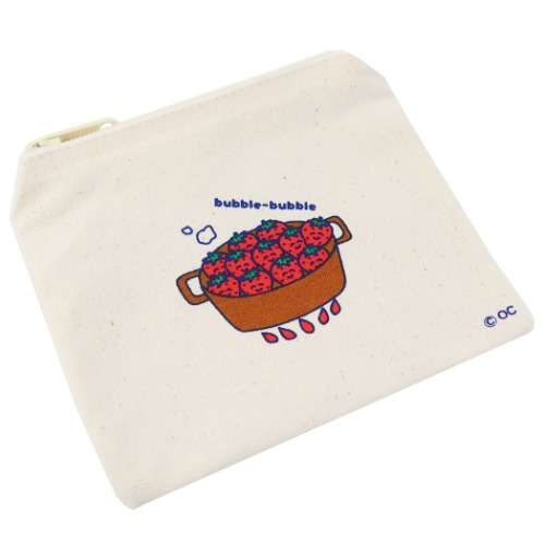 おえかきさんシリーズ ミニポーチ フラットポーチ いちごジャムぱんさん かわいい グッズ メール便可