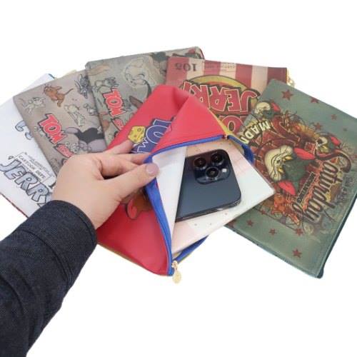 トムとジェリー 平 ポーチ フラットポーチ ヴィンテージストライプ ワーナーブラザース キャラクター グッズ メール便可