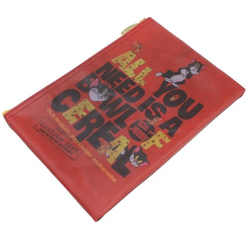 トムとジェリー 平 ポーチ フラットポーチ ヴィンテージストライプ ワーナーブラザース キャラクター グッズ メール便可