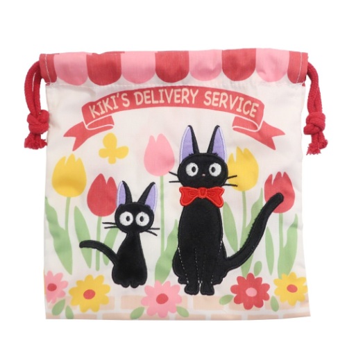 魔女の宅急便 巾着袋 きんちゃくポーチ S ジジとチューリップ 新入学 スタジオジブリ キャラクター グッズ メール便可