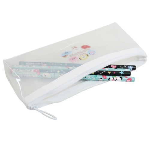 BT21 クリアフラット ペンケース 筆箱 フェイス 新入学 LINE FRIENDS キャラクター 商品 メール便可