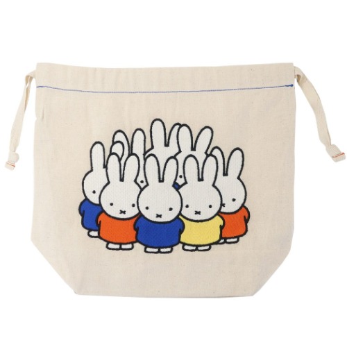 ミッフィー 巾着袋 巾着ポーチ いっぱい刺繍 ディックブルーナ 絵本キャラクター グッズ メール便可