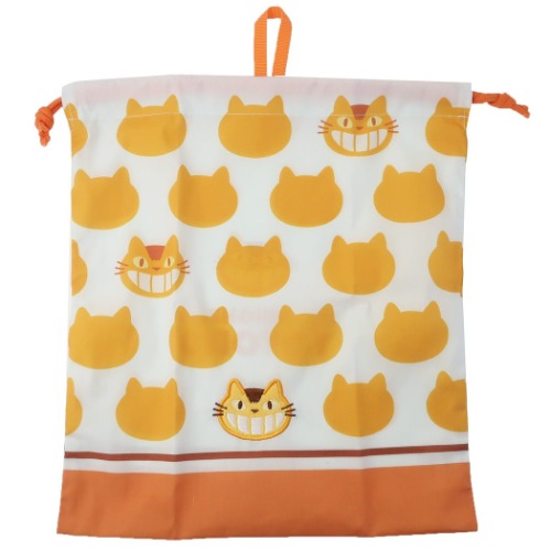 となりのトトロ 巾着袋 きんちゃくポーチ L ネコバスシルエット スタジオジブリ キャラクター グッズ メール便可