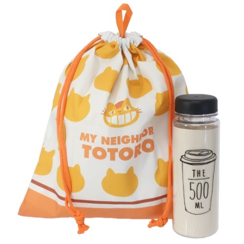 となりのトトロ 巾着袋 きんちゃくポーチ L ネコバスシルエット スタジオジブリ キャラクター グッズ メール便可