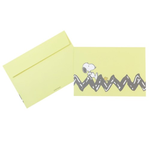 スヌーピー ミニ レターセット 手渡し 手紙セット イエロー ピーナッツ キャラクター グッズ メール便可