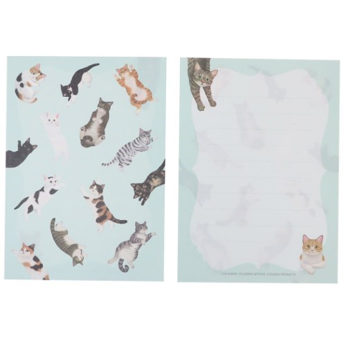 フェリシモ猫部 レターセット 手紙セット ブルー ねこ キャラクター グッズ メール便可