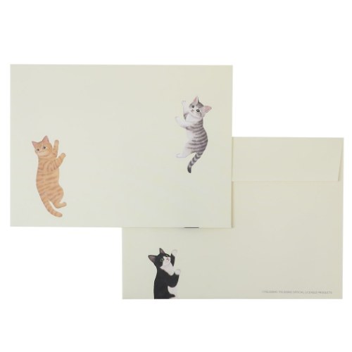 フェリシモ猫部 レターセット 手紙セット ブルー ねこ キャラクター グッズ メール便可