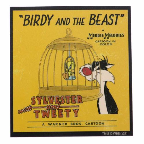 ビッグシール ルーニーテューンズ ダイカット ビニール ステッカー 鳥かご LOONEY TUNES キャラクター グッズ メール便可