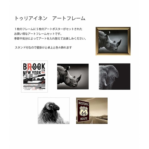 トゥリアイネン アートフレーム Gold Sサイズ ポスター5枚セット Tuliainen Artframe 壁掛け 卓上両用 インテリア 取寄品