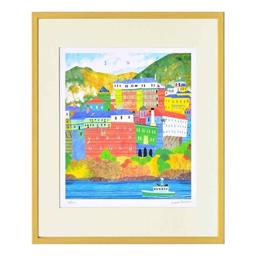 絵画  ジクレー版画  額装品 絵画 ジクレー版画 額装品 （額縁のタカハシ - 柴崎春通「愛02