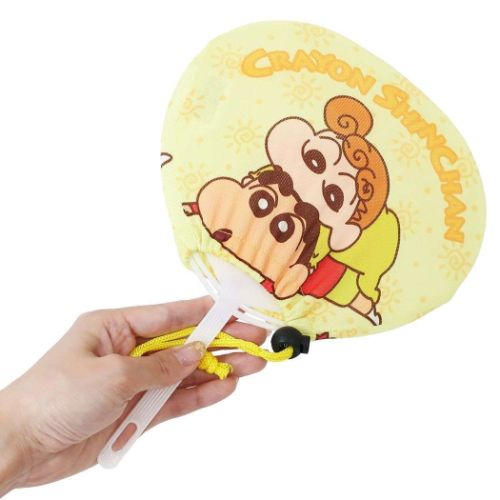 クレヨンしんちゃん 夏雑貨 ひんやり抗菌 うちわ しんちゃんとひまわり アニメキャラクター グッズ メール便可