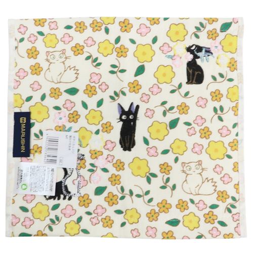 魔女の宅急便 オーガニックコットンミニタオル 片面ガーゼハンカチタオル ボタニカルジジ スタジオジブリ メール便可