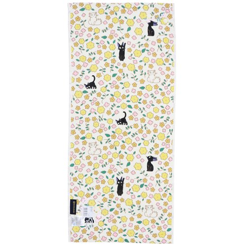 魔女の宅急便 オーガニックコットンフェイスタオル 片面ガーゼロングタオル ボタニカルジジ スタジオジブリ メール便可