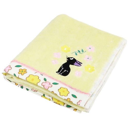 魔女の宅急便 オーガニックコットンフェイスタオル 片面ガーゼロングタオル ボタニカルジジ スタジオジブリ メール便可