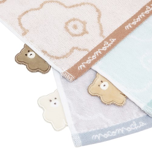 モコモカ ミニタオル ジャガードロングタオルタオルハンカチ 総柄 かわいい グッズ メール便可