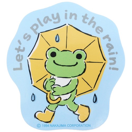 かえるのピクルス ビッグシール ダイカットビニールステッカー 雨の中で遊ぼう キャラクター グッズ メール便可