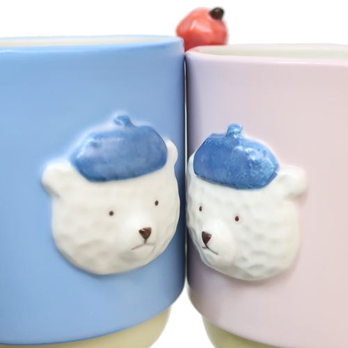 マグカップ フィギュア付きマグ ベレーベア ブルー アニマル おもしろ雑貨 食器 グッズ