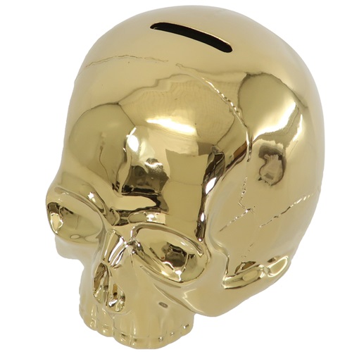 陶器製貯金箱 骸骨貯金箱 セラミックフィギュアバンク おもしろ雑貨 グッズ