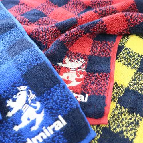 アドミラル ミニタオル ジャガードハンカチタオル チェックロゴ admiral? スポーツブランド グッズ メール便可