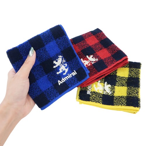アドミラル ミニタオル ジャガードハンカチタオル チェックロゴ admiral? スポーツブランド グッズ メール便可