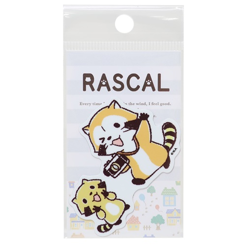 あらいぐまラスカル ビニールシール ダイカットミニステッカー カメラ 世界名作劇場 キャラクター グッズ メール便可