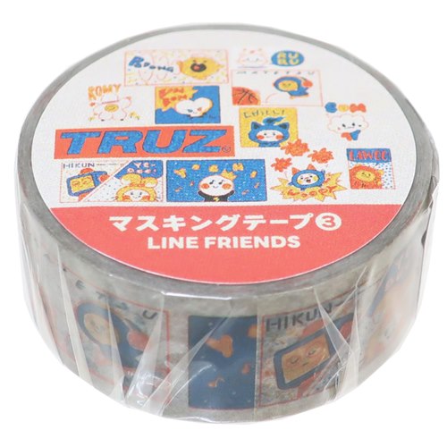 TRUZ マスキングテープ 17mmマステ コミック LINE FRIENDS キャラクター 商品 メール便可