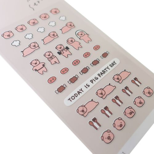 スワテリエ シールシート スワテリエミニステッカー deco.06 ぶた アニマル かわいい グッズ メール便可